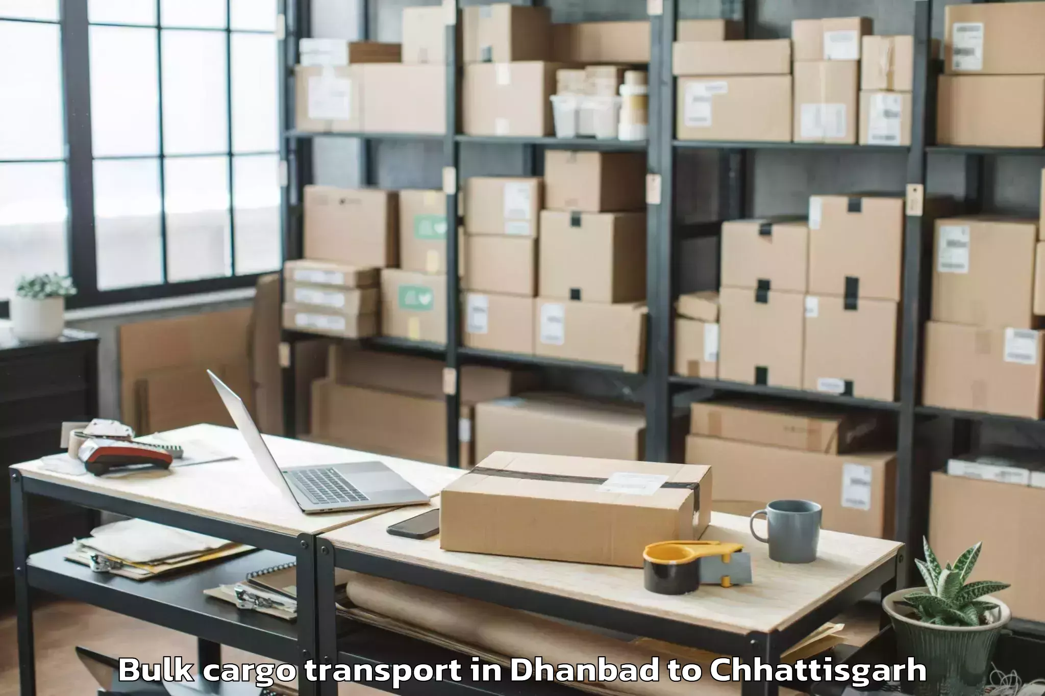 Easy Dhanbad to Bhairamgarh Bulk Cargo Transport Booking